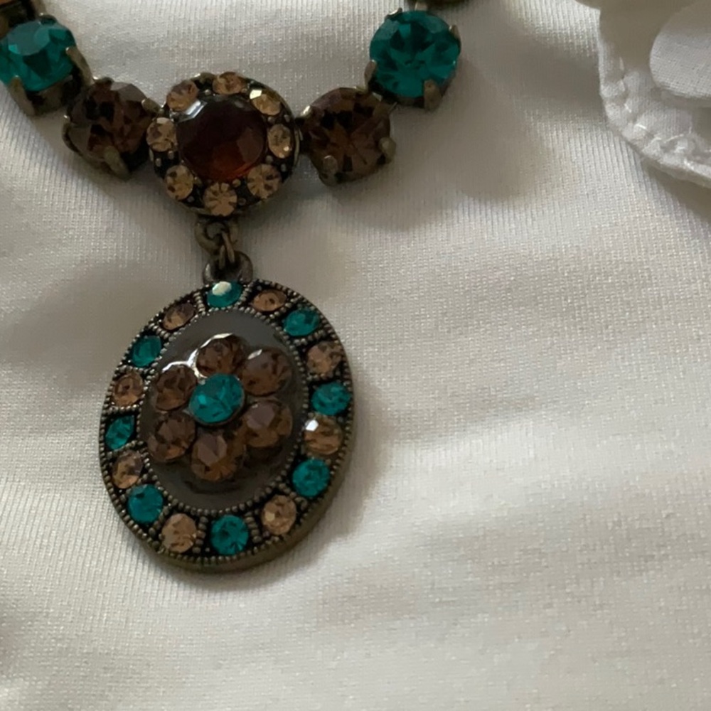 Elegant Brown and Teal Necklace